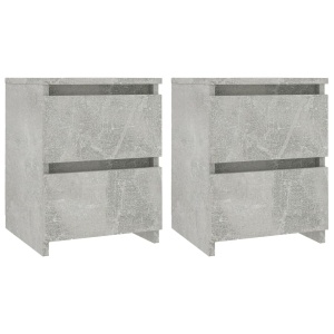 Noptiere, 2 buc., gri beton, 30 x 30 x 40 cm, PAL - Img 2