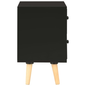 Noptiere, 2 buc., negru, 40 x 30 x 50 cm, lemn masiv de pin - Img 8