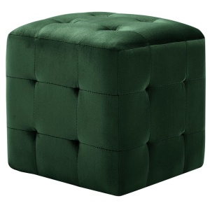 Noptiere, 2 buc., verde, 30 x 30 x 30 cm, țesătură catifea - Img 2