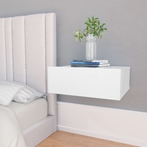 Noptiere suspendate, 2 buc., alb, 40 x 30 x 15 cm, PAL