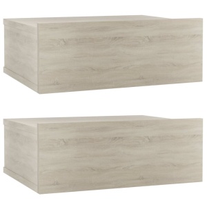 Noptiere suspendate, 2 buc, stejar Sonoma, 40 x 30 x 15 cm, PAL - Img 2