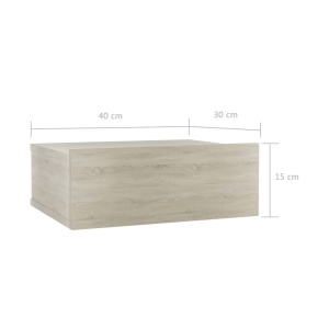 Noptiere suspendate, stejar Sonoma, 40 x 30 x 15 cm, PAL - Img 6