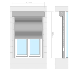Oblon rulant, alb, 100 x 210 cm, aluminiu - Img 5