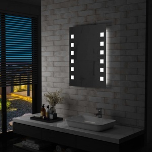 Oglindă cu LED de perete pentru baie, 60 x 80 cm
