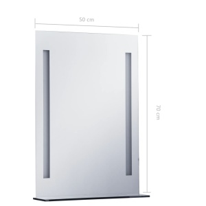 Oglindă cu LED de perete pentru baie cu raft, 50 x 70 cm - Img 7