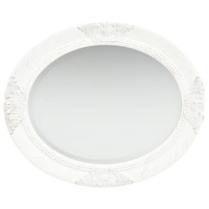 Oglindă de perete in stil baroc, alb, 50 x 60 cm - Img 3