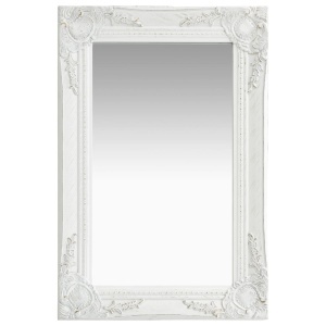 Oglindă de perete in stil baroc, alb, 60 x 40 cm - Img 3
