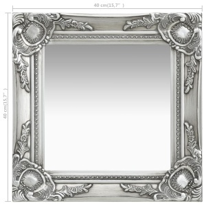 Oglindă de perete in stil baroc, argintiu, 40 x 40 cm - Img 5