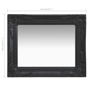 Oglindă de perete in stil baroc, negru, 50 x 40 cm - Img 5