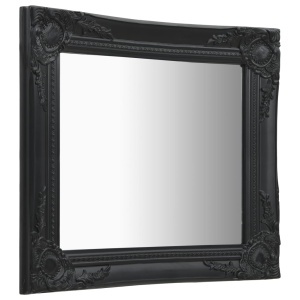 Oglindă de perete in stil baroc, negru, 50 x 50 cm - Img 2