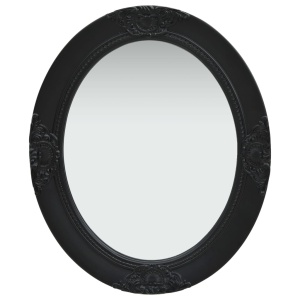 Oglindă de perete in stil baroc, negru, 50 x 60 cm