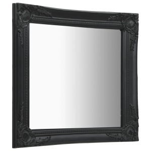 Oglindă de perete in stil baroc, negru, 60 x 60 cm - Img 2