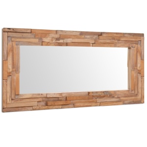 Oglindă decorativă din lemn de tec, 120 x 60 cm, dreptunghiular - Img 2