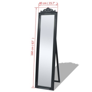 Oglindă verticală in stil baroc 160 x 40 cm negru - Img 6