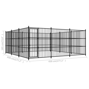 Padoc de exterior pentru câini, 450x450x185 cm - Img 5