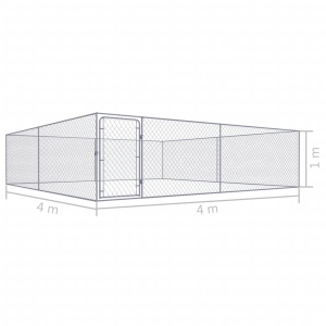 Padoc pentru câini de exterior, 4 x 4 x 1 m, oțel galvanizat - Img 5