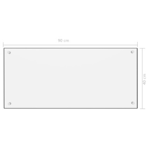 Panou antistrop bucătărie, alb, 90x40 cm, sticlă securizată - Img 9