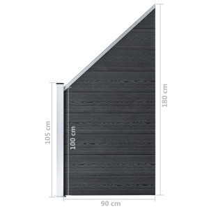 Panou de gard, gri, 90 x (100-180) cm, WPC - Img 7