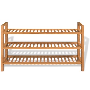 Pantofar cu 3 rafturi, 100 x 27 x 59,5 cm, lemn masiv de stejar - Img 2