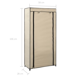 Pantofar cu husă, crem, 58x28x106 cm, material textil - Img 6