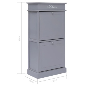 Pantofar, gri, 50x28x98 cm, lemn de paulownia - Img 9