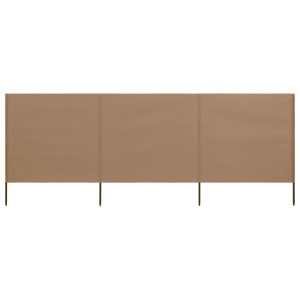 Paravan anti-vânt cu 3 panouri, gri taupe, 400 x 80 cm, textil