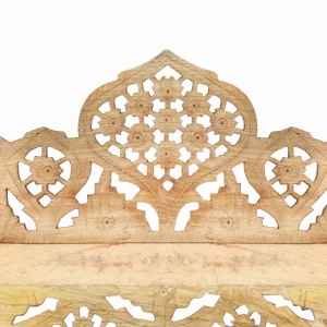 Paravan cameră sculptat manual 3 panouri 120x165 cm mango - Img 3