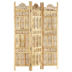 Paravan cameră sculptat manual 3 panouri 120x165 cm mango - Img 6