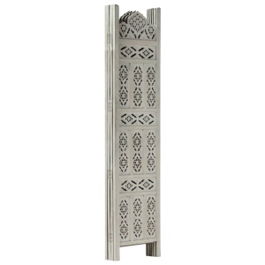 Paravan cameră sculptat manual 4 panouri gri 160x165 cm mango - Img 2