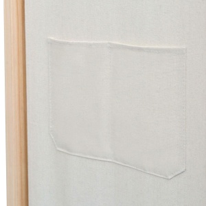 Paravan de cameră cu 3 panouri, crem, 120x170x4 cm, textil - Img 2