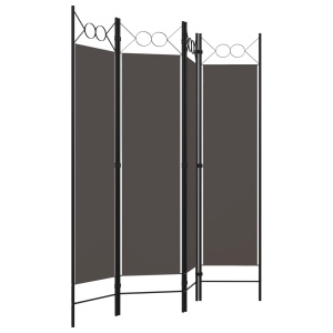 Paravan de cameră cu 4 panouri, antracit, 160x180 cm - Img 3