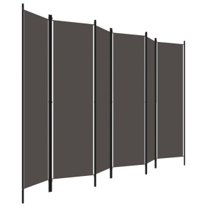 Paravan de cameră cu 6 panouri, antracit, 300 x 180 cm - Img 3