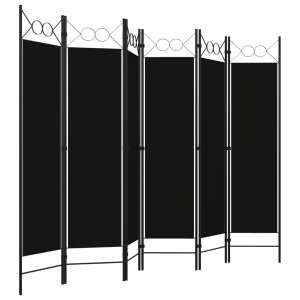 Paravan de cameră cu 6 panouri, negru, 240 x 180 cm - Img 3