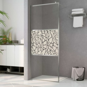 Paravan de duș walk-in, 90 x 195 cm, sticlă ESG, model piatră