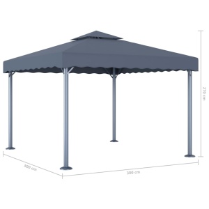 Pavilion, antracit, 300 x 300 cm, aluminiu - Img 4