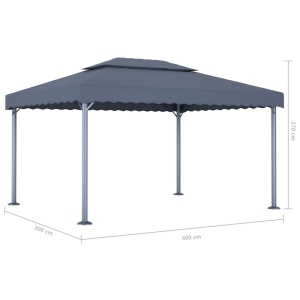 Pavilion, antracit, 400 x 300 cm, aluminiu - Img 5