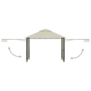 Pavilion cu acoperiș dublu extins, 3x3x2,75 m, crem, 180 g/m² - Img 4