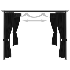 Pavilion cu draperii, antracit, 3 x 6 m, oțel - Img 5