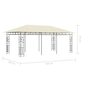 Pavilion cu plasă anti-țânțari, crem, 6 x 3 x 2,73 m - Img 5
