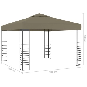 Pavilion de grădină, gri taupe, 3 x 3 m, 180 g/m² - Img 5