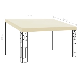 Pavilion de perete, crem, 4 x 3 x 2,5 m - Img 5