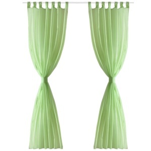 Perdea transparentă Culoare Măr verde 140 x 225 cm 2 buc - Img 3