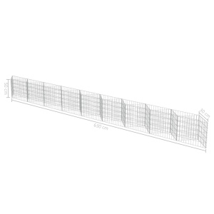 Perete gabion, 630 x 30 x 50 cm, oțel galvanizat - Img 6