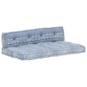 Pernă pentru canapea din paleți, indigo, textil, petice - Img 11