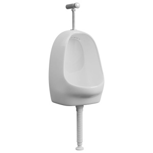 Pisoar de perete cu supapă pentru spălare, alb, ceramică - Img 2