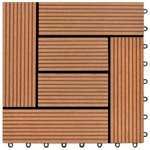 Plăci de pardoseală, 22 buc., maro, 30 x 30 cm, WPC, 2 mp - Img 4