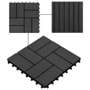 Plăci de pardoseală, 22 buc., negru, 30 x 30 cm, WPC, 2 mp - Img 4