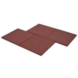 Plăci de protecție la cădere 6 buc. roșu 50x50x3 cm cauciuc - Img 5