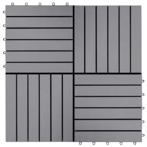 Plăci pardoseală, 10 buc., gri, 30x30 cm, lemn masiv de acacia - Img 3