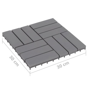 Plăci pardoseală, 30 buc., gri, 30x30 cm, lemn masiv de acacia - Img 5